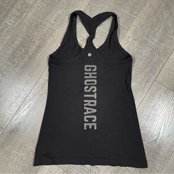 LULULEMON Black Racerback GHOST RACE Tank Top Fits like 4 - Picture 1 of 4